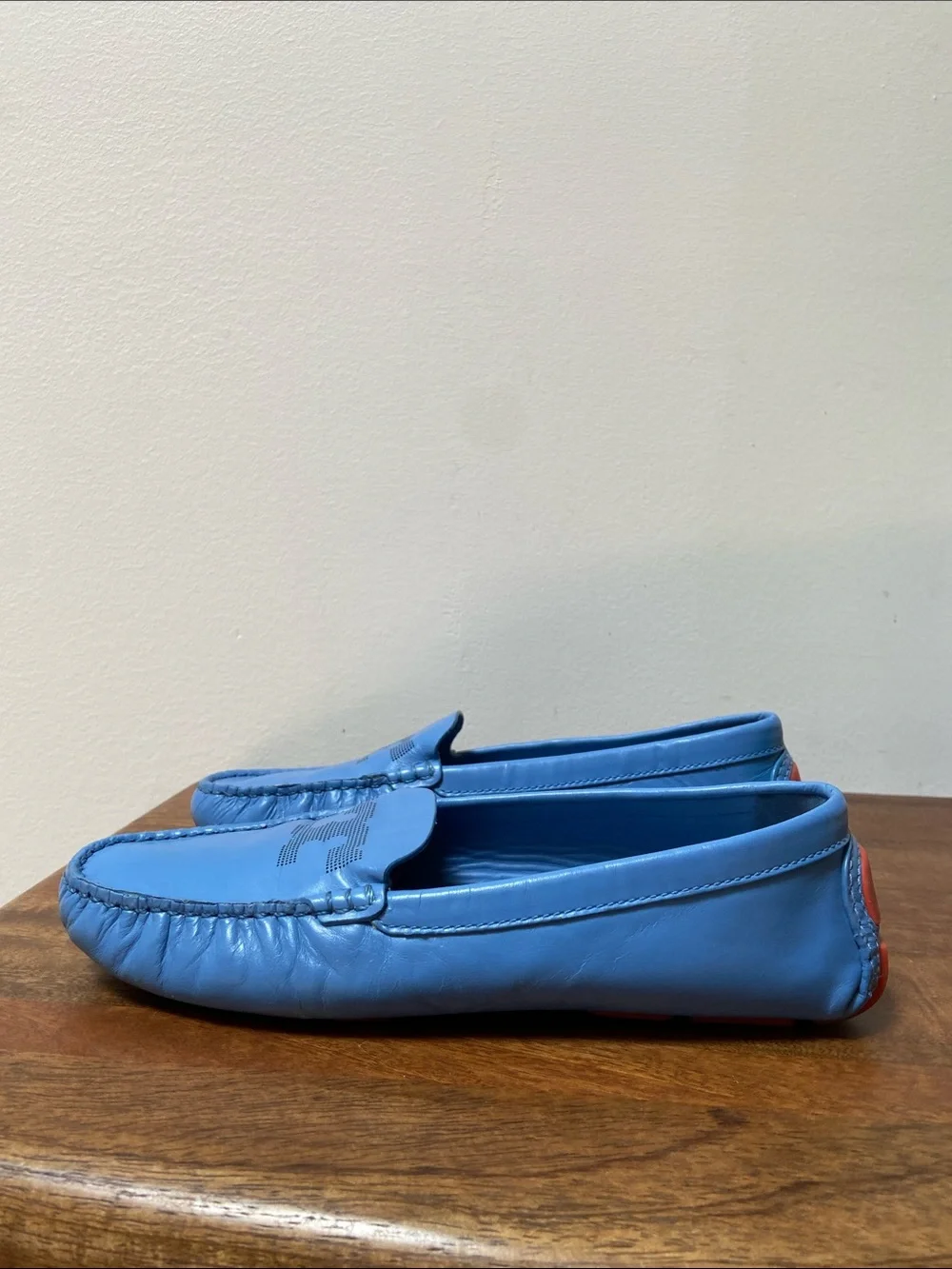 Tory Burch Lowell Driving Loafers in Light Blue
